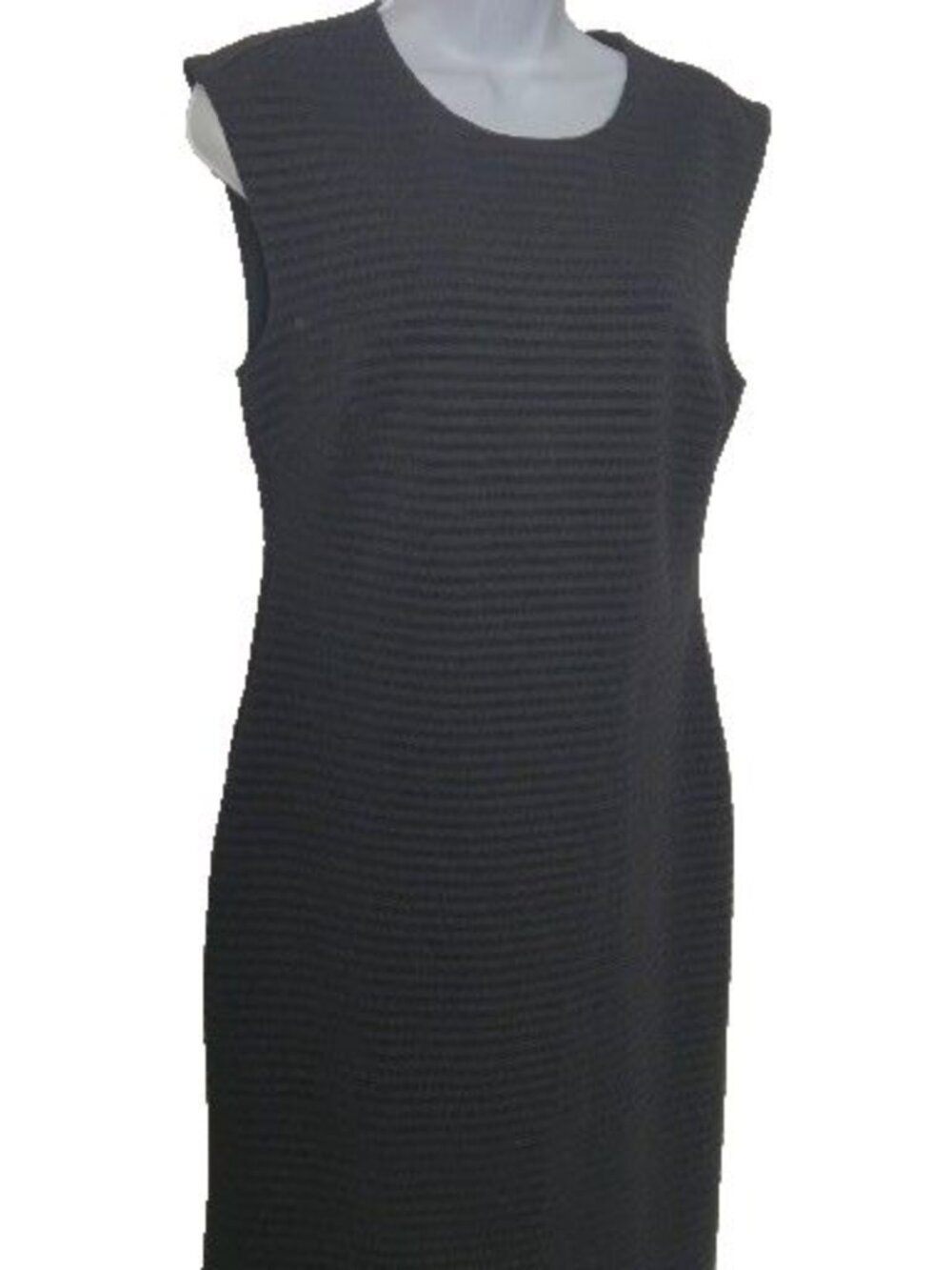 Banana Republic Women's Sleeveless Black Sheath Dress textured Stretch Size 10 - Picture 3 of 10